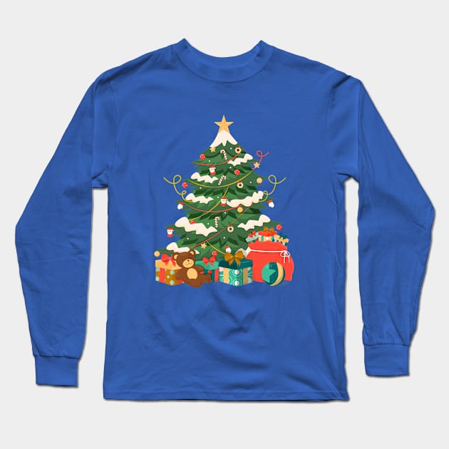 Christmas Tree-Xmas Gifts Long Sleeve T-Shirt by MaryMas